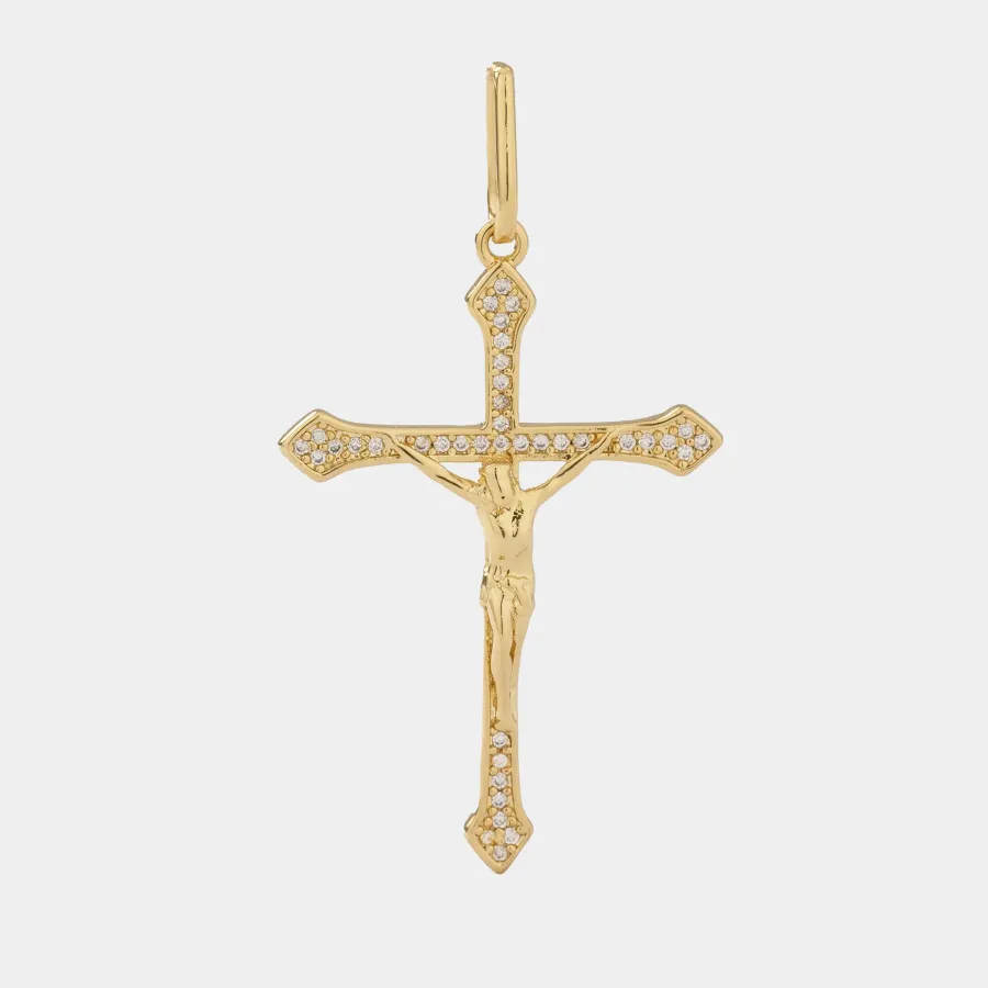 Dije Cruz Cristo Circonias 4 cm