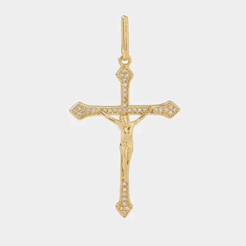 Dije Cruz Cristo Circonias 4 cm