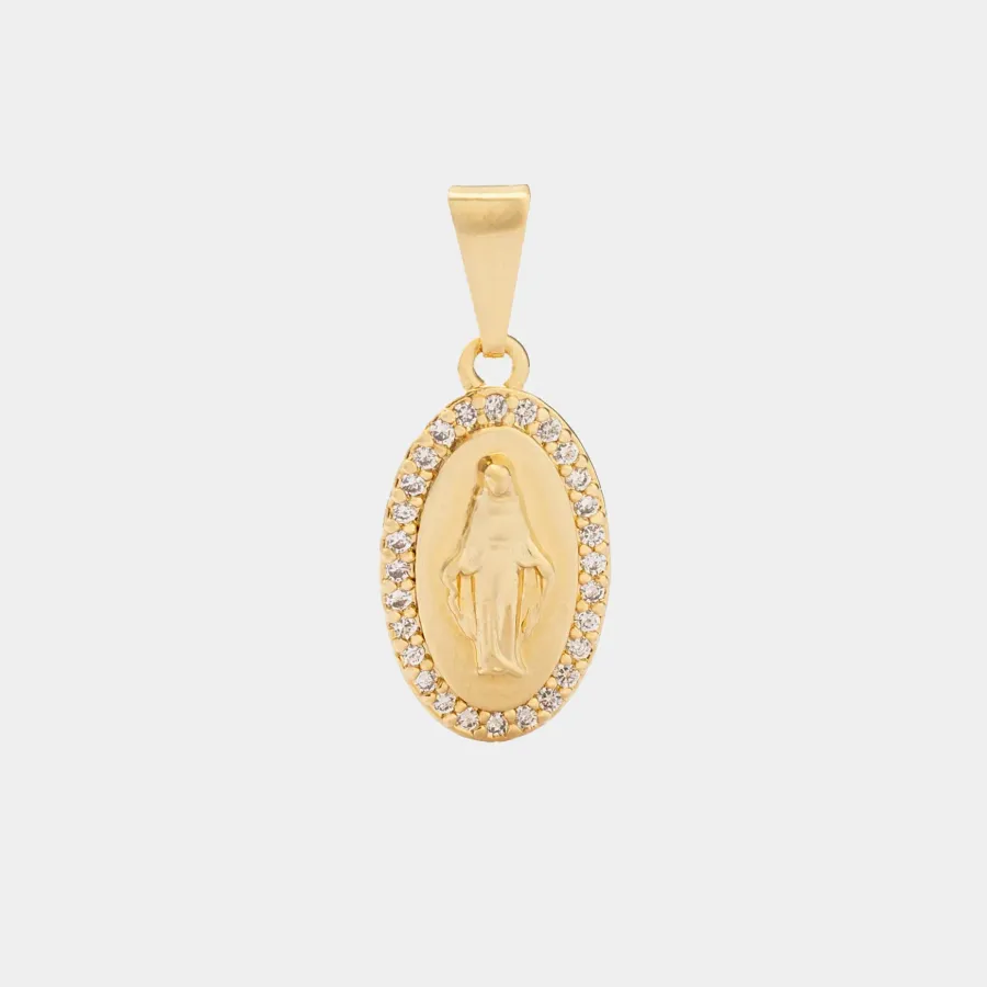 Dije Milagrosa con circornias cristal