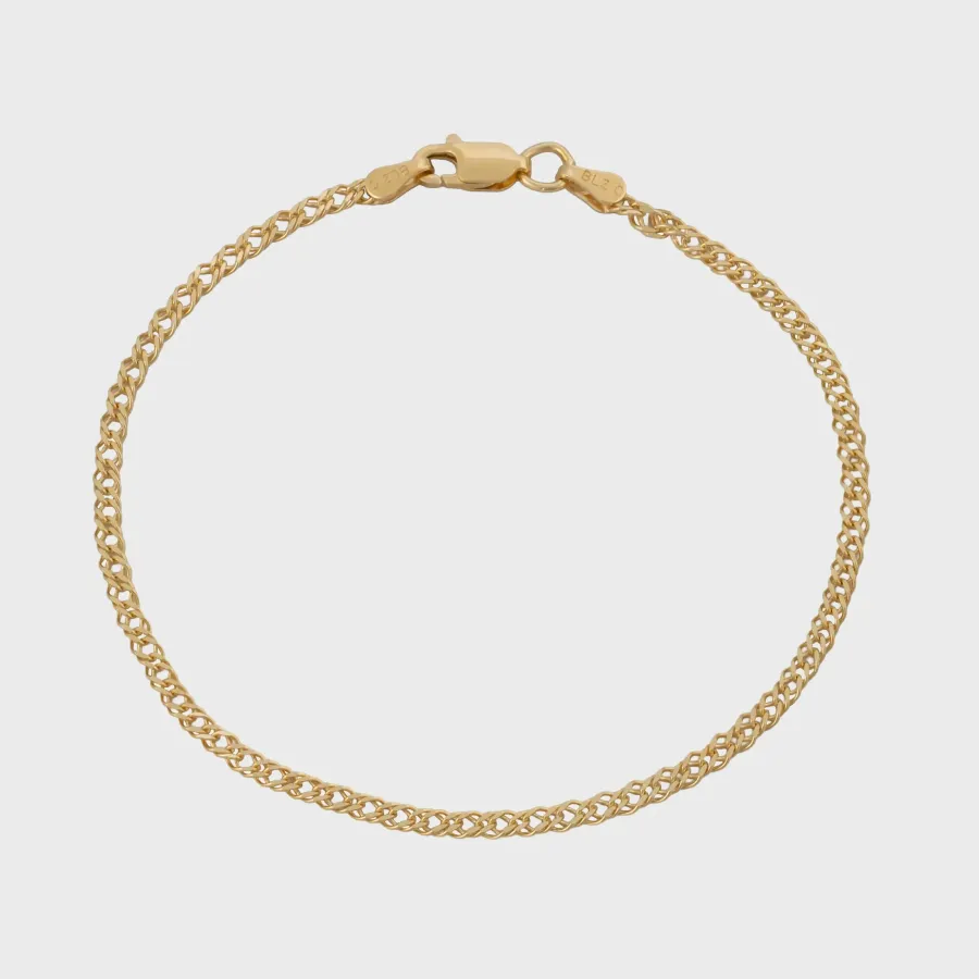 Pulsera Cubana Cruzada 2,4 mm 16 cm