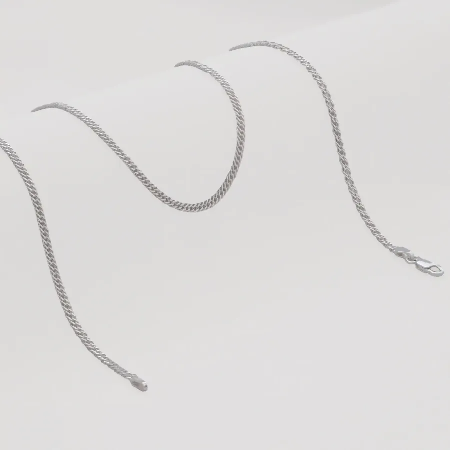 Cadena Cubana Cruzada 2,4 mm 45 cm