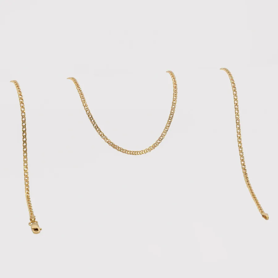 Cadena Cubana Cruzada 2,4 mm 65 cm